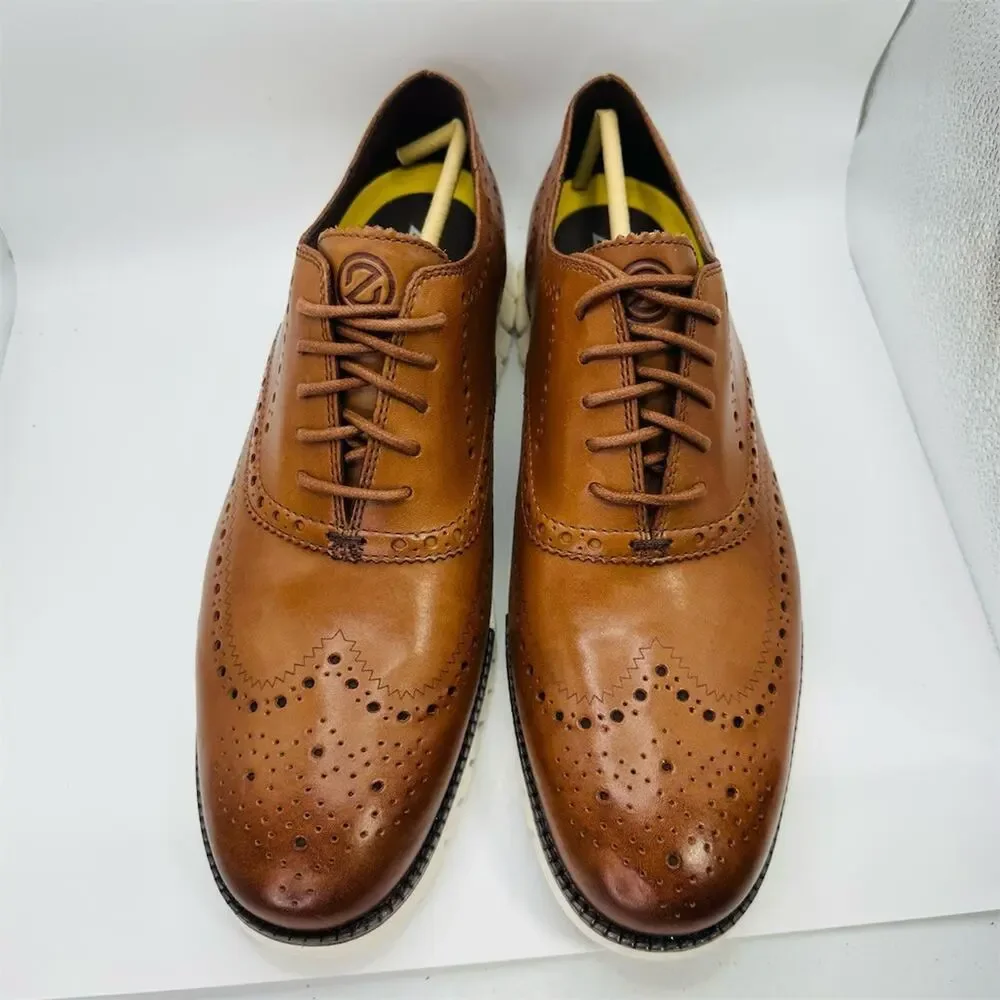 Cole Haan ZERØGRAND Wingtip Oxford Men's Dress Shoes Brown Size 11.5 M
